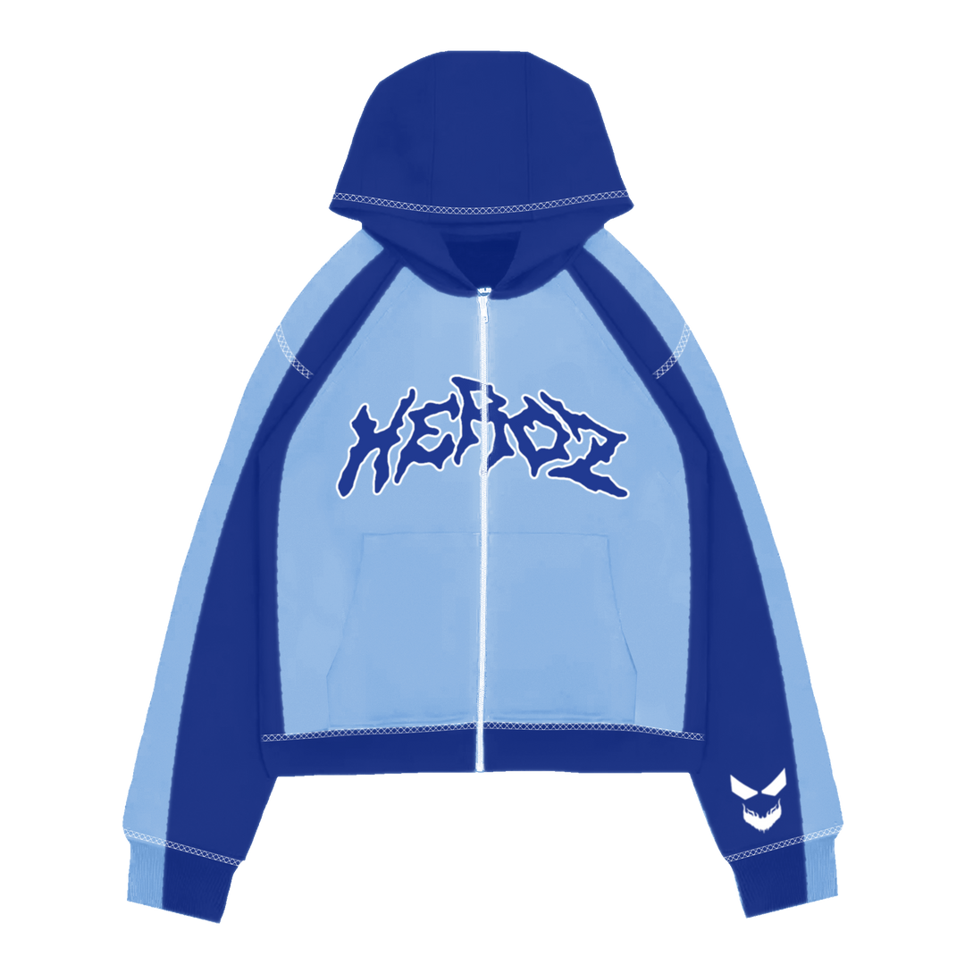 Contrast Zip Up- Blue