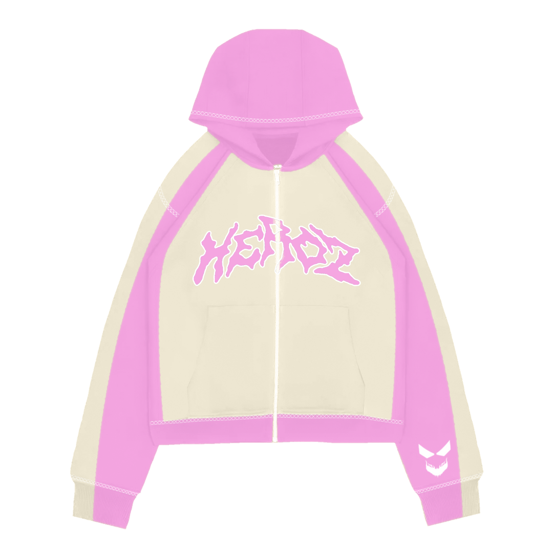 Contrast Zip Up- Pink