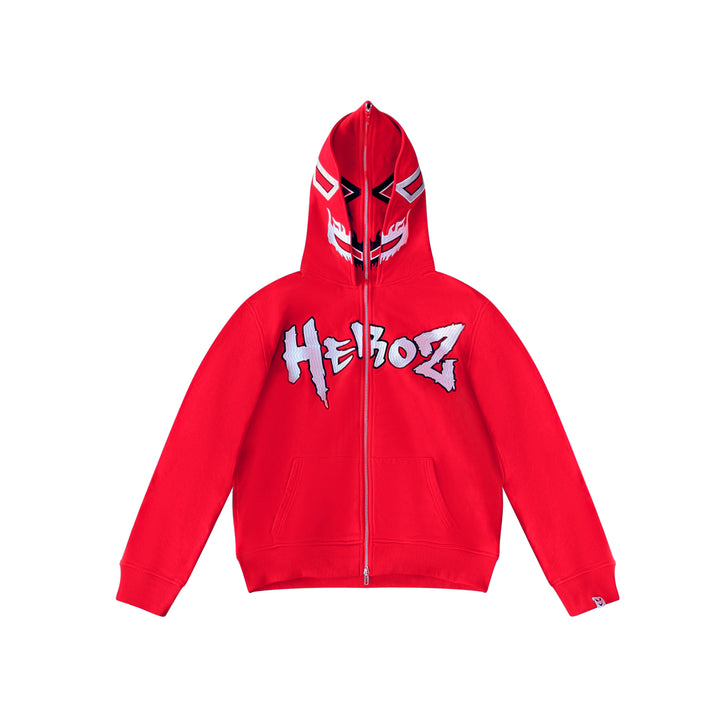 Double Hood Full Zip - Red