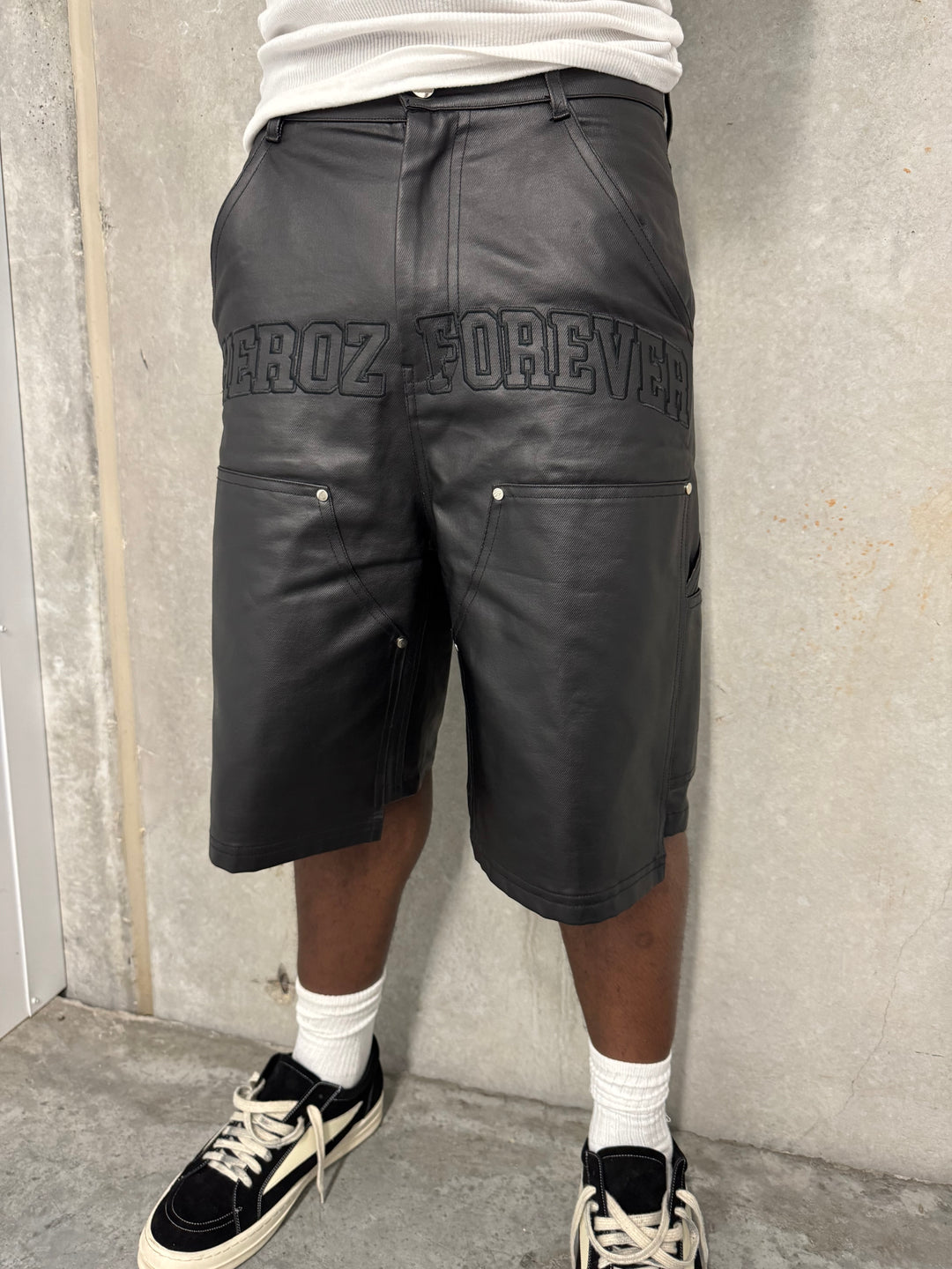 Waxed Denim Shorts
