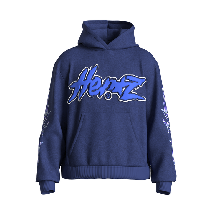 Puff Print Hoodie - Navy/Blue