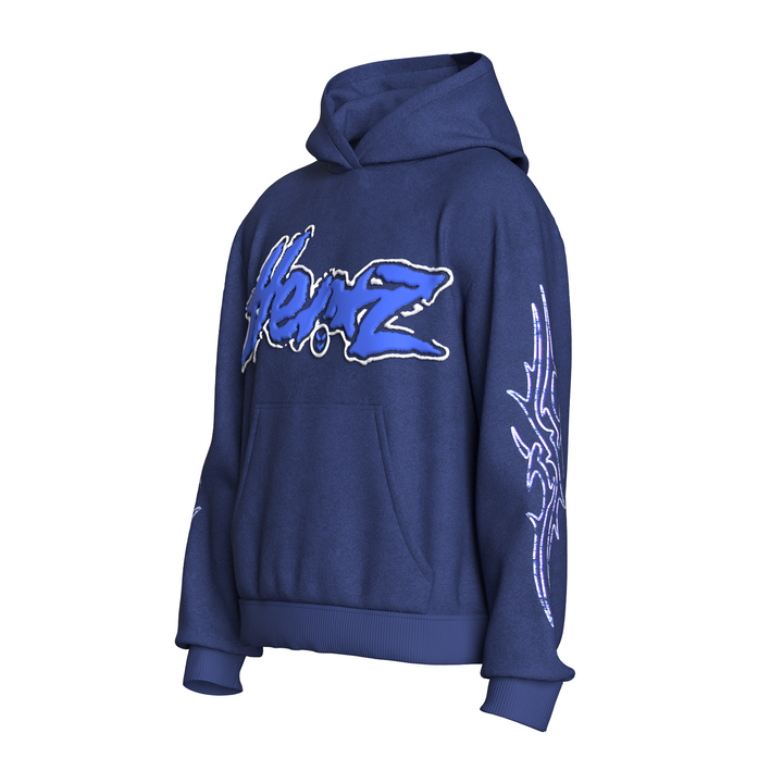 Puff Print Hoodie - Navy/Blue