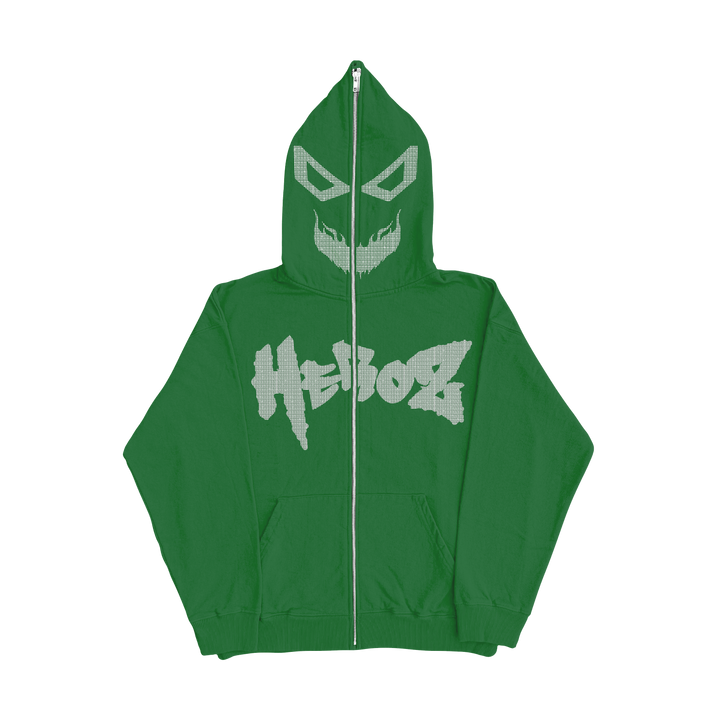 Green Rhinestone Full Zip