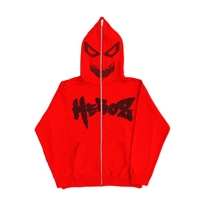 Red Rhinestone Full Zip