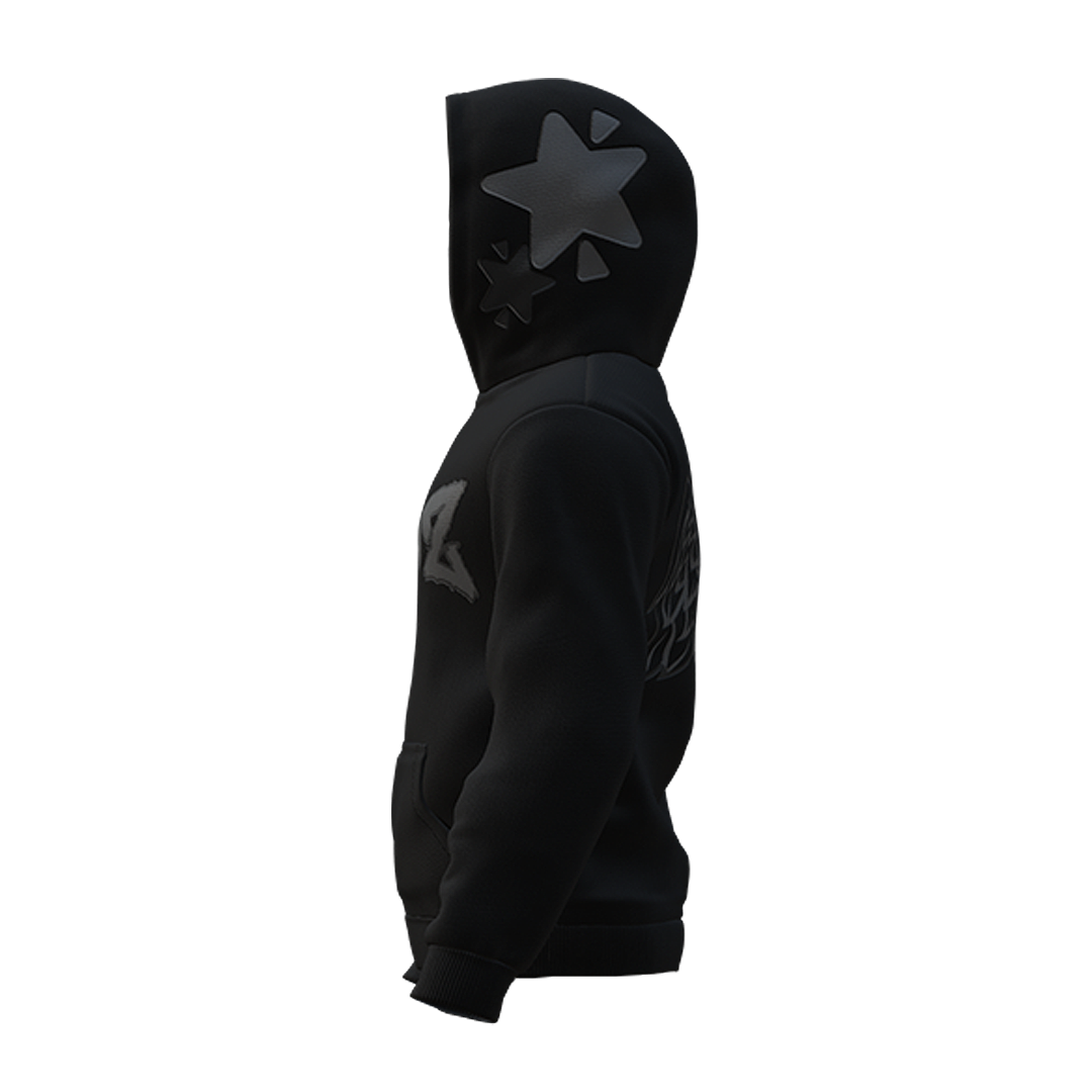 "Starpuff" Hoodie - Triple Black