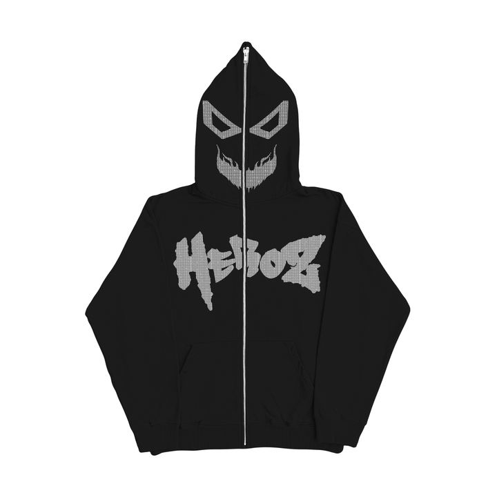Black Rhinestone Full Zip